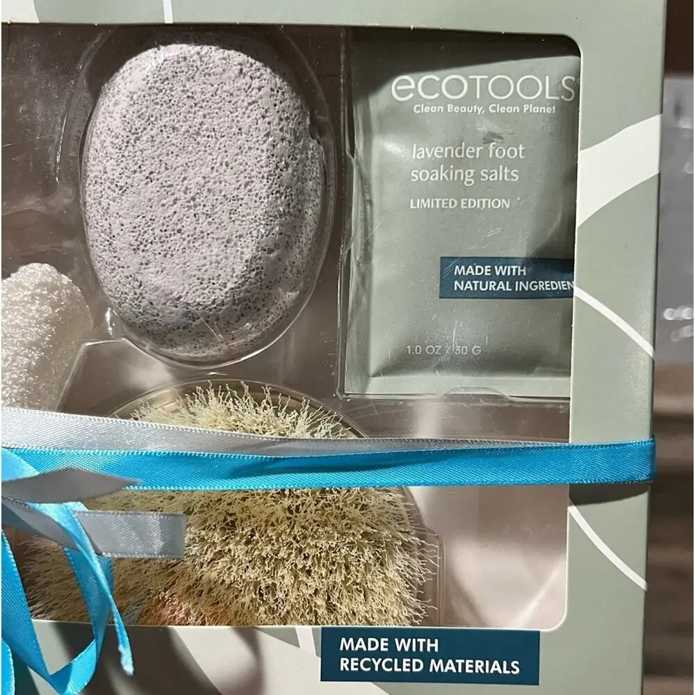 Ecotools Cleanse Kit Shower Gloves Body Brush Pumice Stone Foot Soak NWT